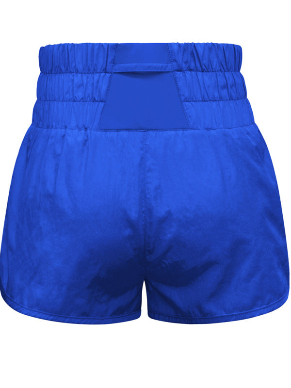 Sporty Shorts- Women's Smocked Waistband Workout Shorts- - IndioGear Fashion and Gear