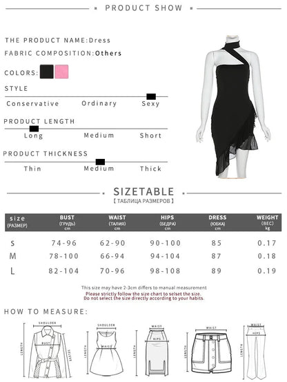 Strapless Dresses- Minimalist Asymmetric Black Dress- - IndioGear