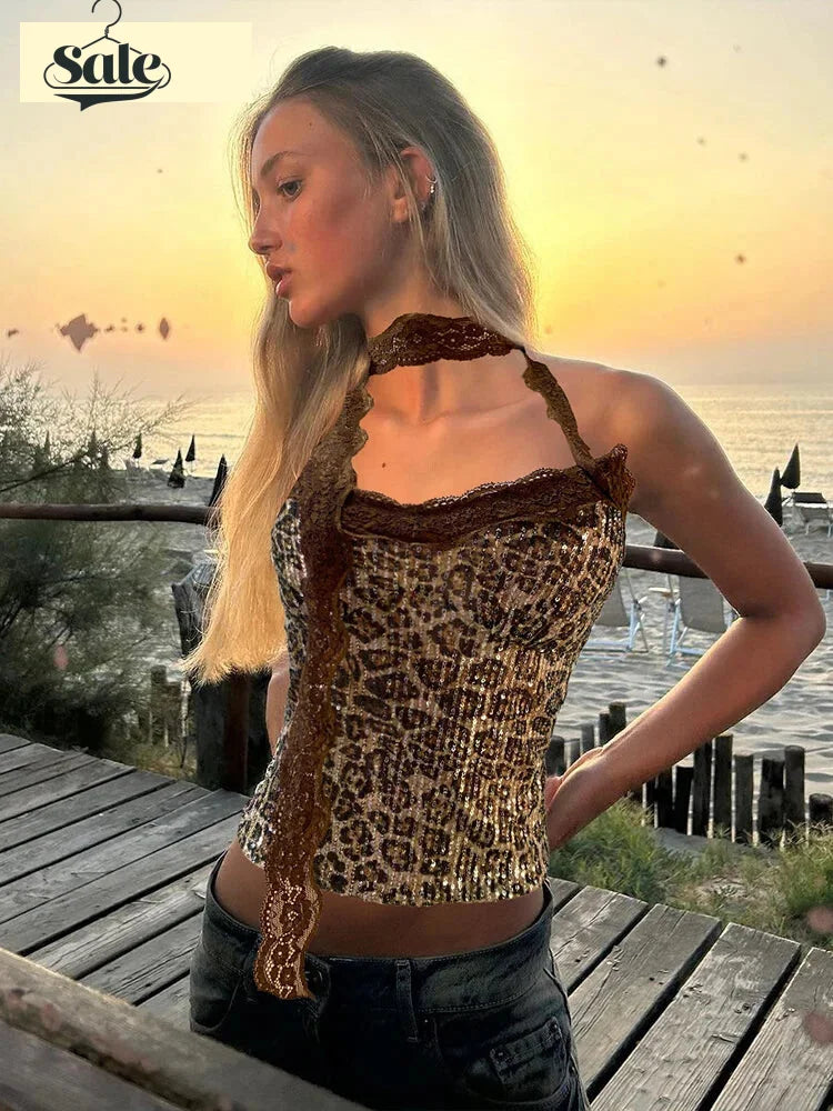 Strapless Tops- Sparkle Strapless Top for Evening Elegance in Animal Print- - IndioGear