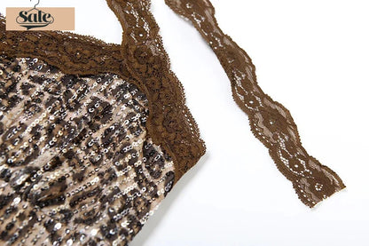 Strapless Tops- Sparkle Strapless Top for Evening Elegance in Animal Print- - IndioGear