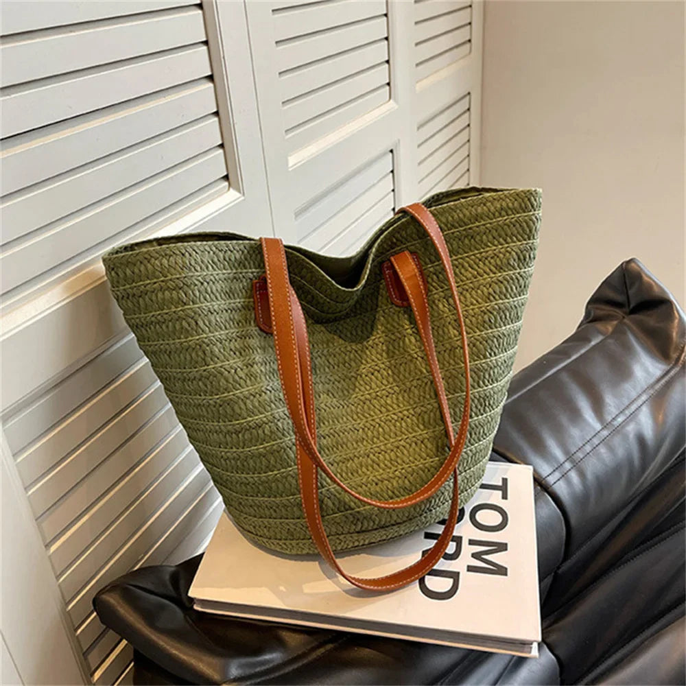 Straw Bags- Eco Straw Bag for Beach Days & Casual Outings- - IndioGear Fashion and Gear