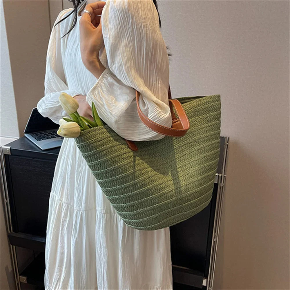 Straw Bags- Eco Straw Bag for Beach Days & Casual Outings- - IndioGear Fashion and Gear