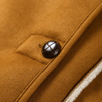 Suede Jackets- Stylish Sherpa-Lined Artisan Coat- - IndioGear.com