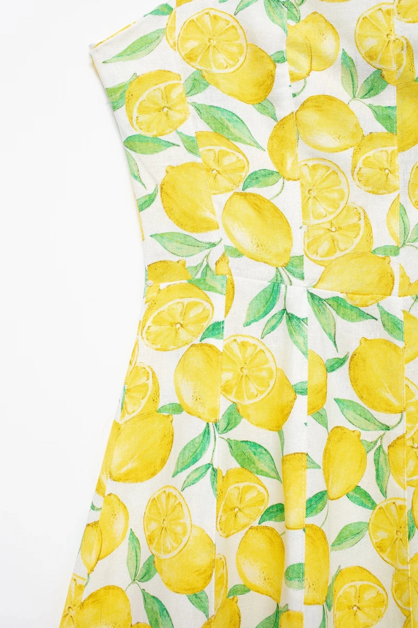 Summer Dresses- Bright Summer Lemon Print Dress for Beach Days and Picnics- - IndioGear.com