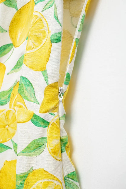 Summer Dresses- Bright Summer Lemon Print Dress for Beach Days and Picnics- - IndioGear.com