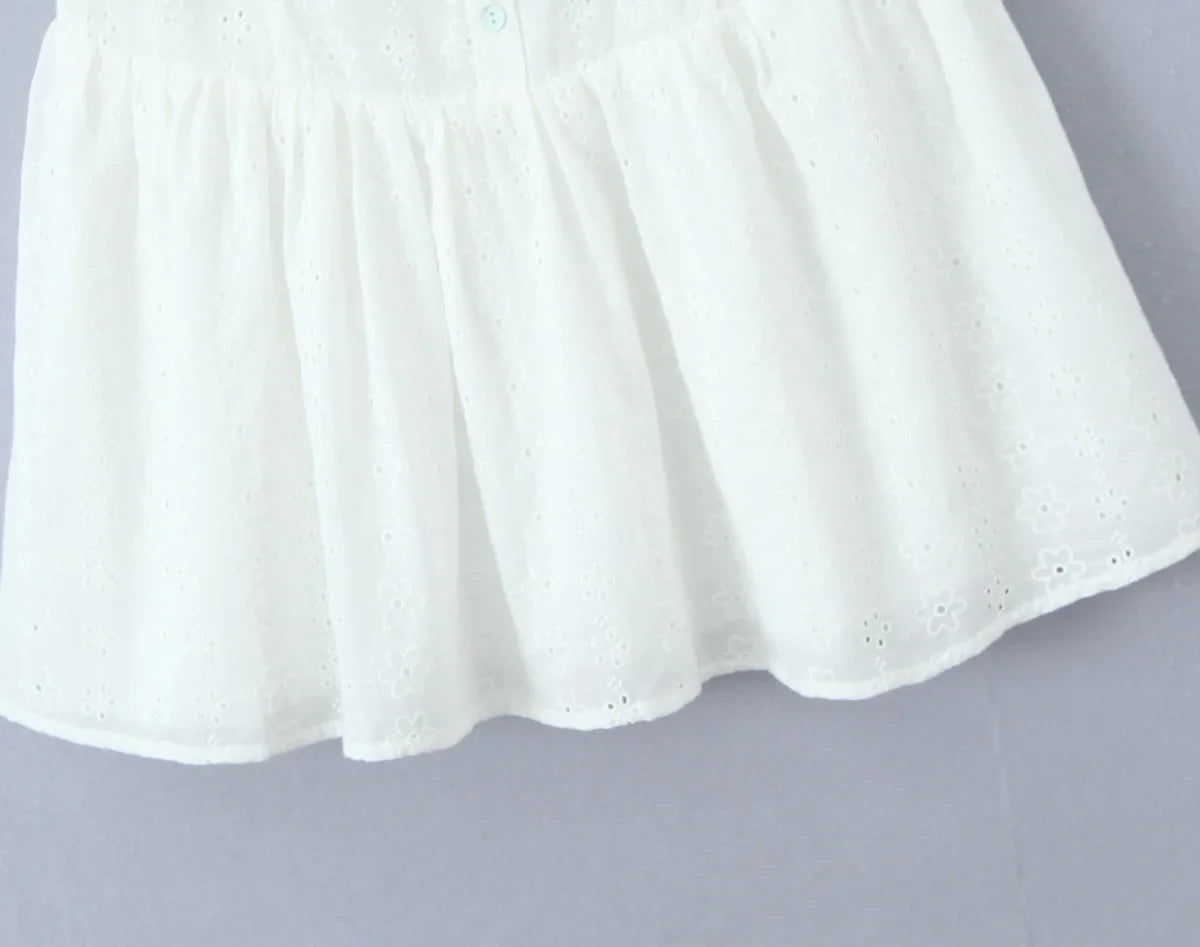 Romantic Floral Eyelet Lace Dress for Summer Weddings