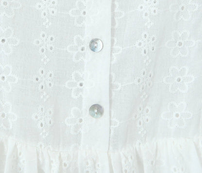 Romantic Floral Eyelet Lace Dress for Summer Weddings