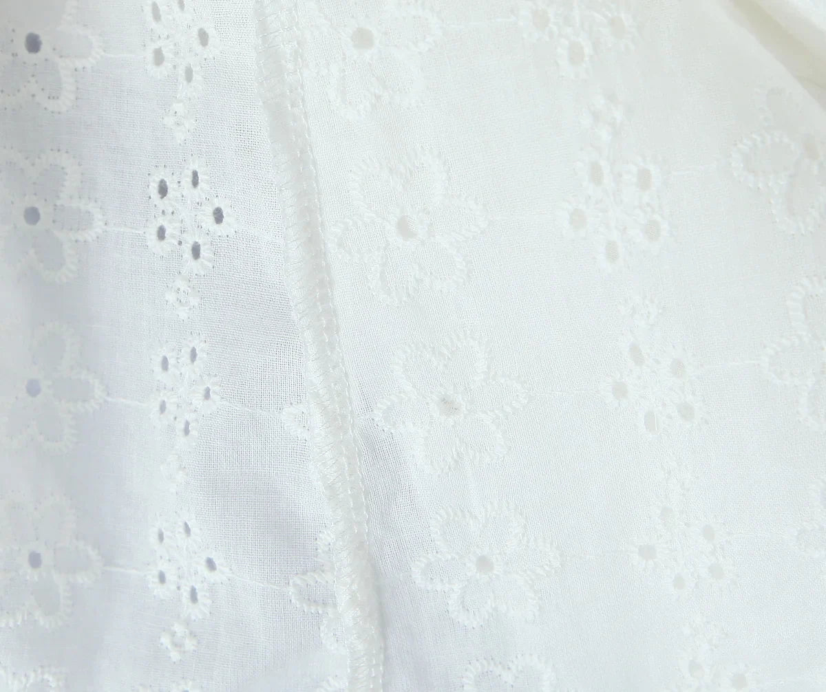 Romantic Floral Eyelet Lace Dress for Summer Weddings