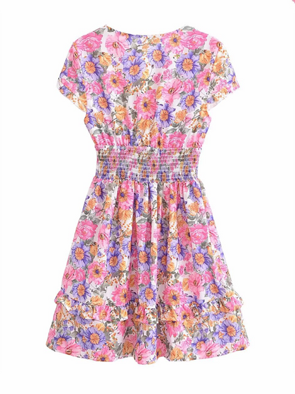 Summer Dresses- Garden Party Essential Romantic Floral A-Line Sundress- - IndioGear Fashion and Gear