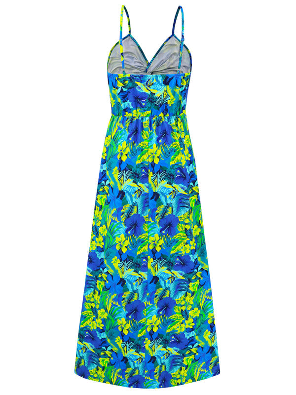 Summer Dresses- Palm Paradise Women's Cami Maxi Dress for Summer Adventures- - IndioGear Fashion and Gear