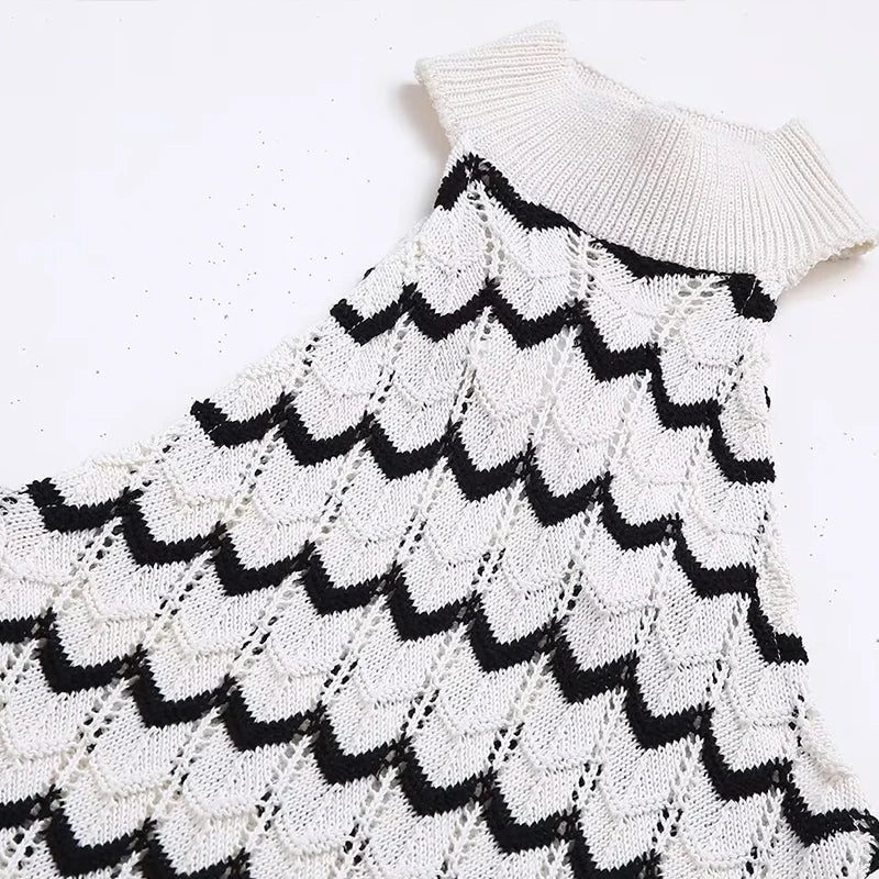 Summer Dresses- Summer Zigzag Crochet Mini Dress- - IndioGear.com