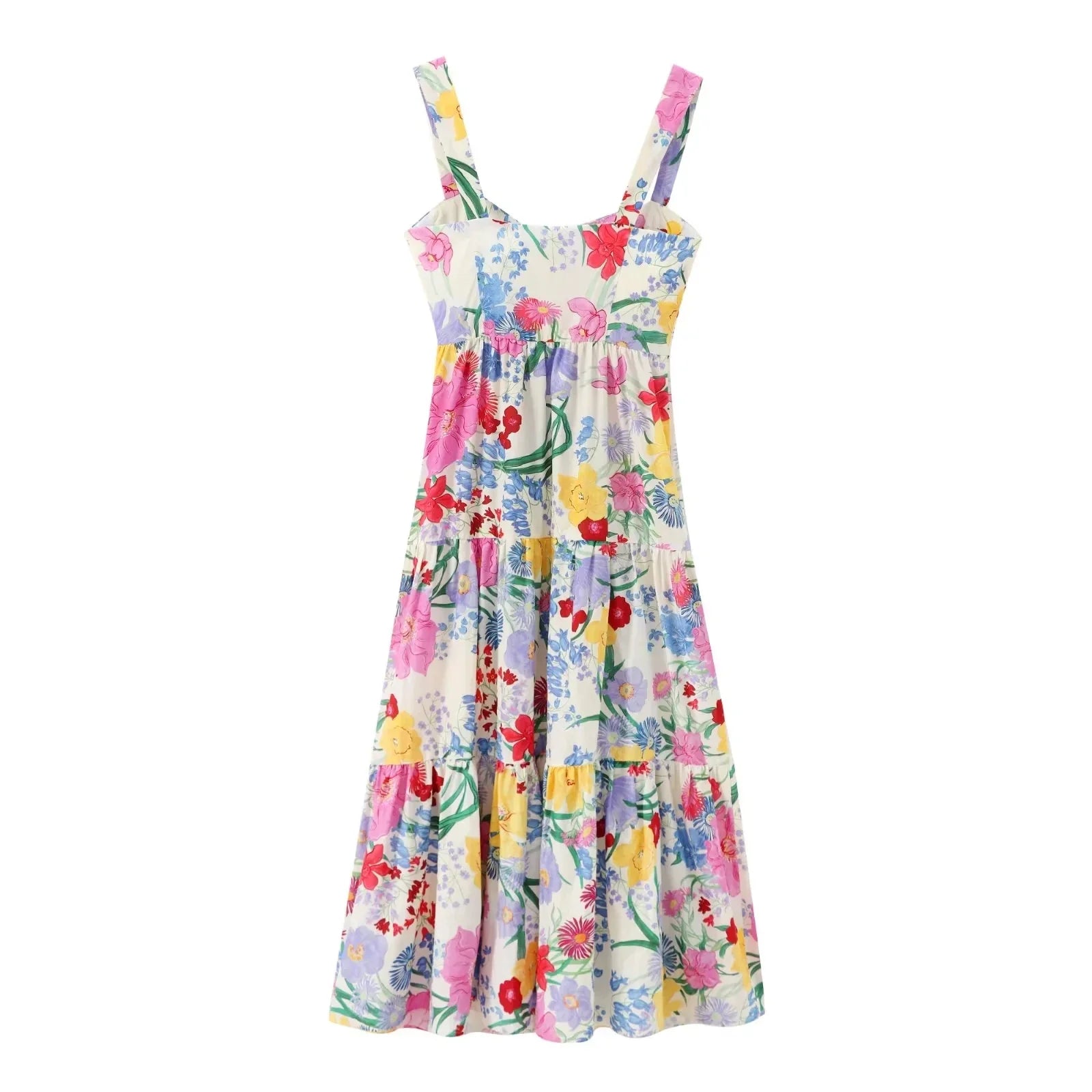 Summer Dresses- Tiered Ruffle Maxi Dress for Honeymoons & Cruise Getaways- - IndioGear.com