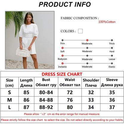 Summer Dresses- Women's Solid Cotton Summer Dress with Gathered Waist- - IndioGear.com