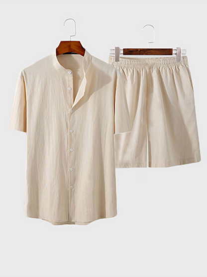 Summer Outfits- Men's Cotton Summer Outfit with Shirt & Shorts- - IndioGear.com