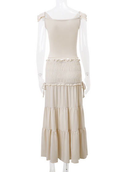 Summer Outfits- Romantic Off-Shoulder Top with Dreamy Tiered Skirt - Boho Outfit- - IndioGear.com