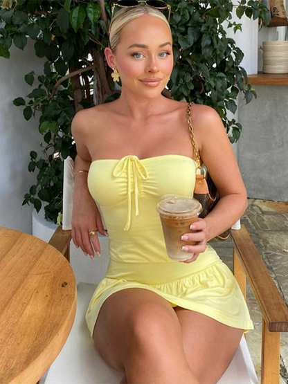 Summer Outfits- Strapless Top and Mini Skirt - Summer Bandeau Set- - IndioGear.com