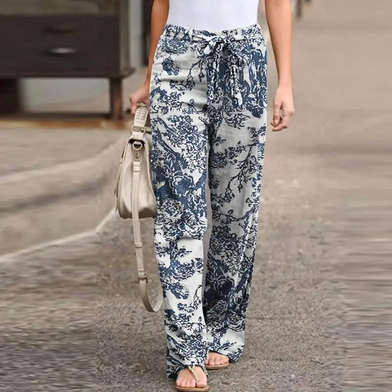 Summer Pants- Botanical Wide-Leg Pants for Summer Adventures- - IndioGear.com