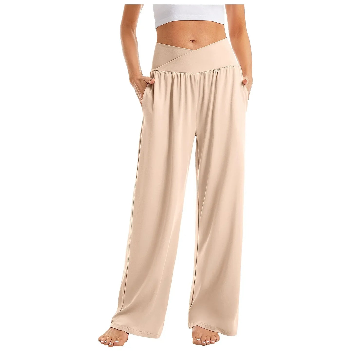 Summer Pants- Essential Casual Wide-Leg Pants for Everyday Comfy- - Chuzko Women Clothing