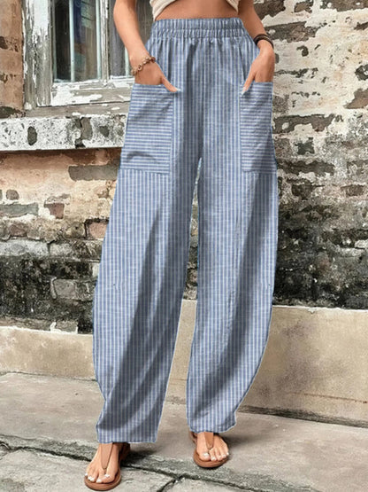 Summer Pants- Vibrant Boho Harem Pants for Yoga & Casual Wear- Clear blue- IndioGear Women Clothing