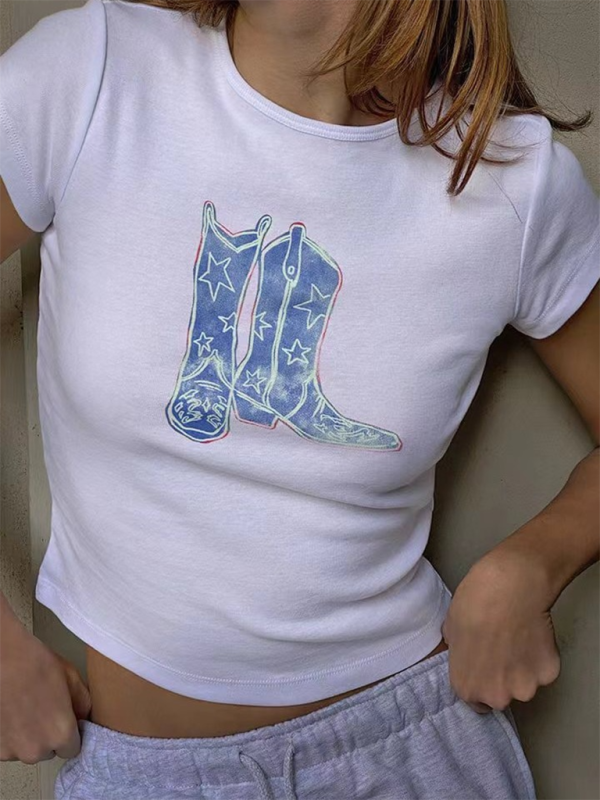 Summer Tees- Summer Sail Women's Boats Print Short Sleeves Tee in Solid Colors- - IndioGear.com