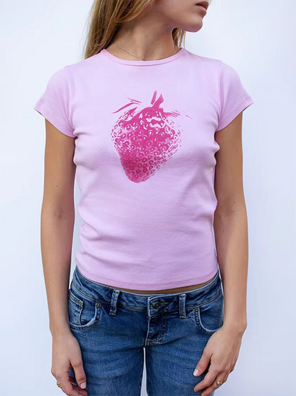 Summer Tees- Summer Sail Women's Boats Print Short Sleeves Tee in Solid Colors- Pink- IndioGear.com