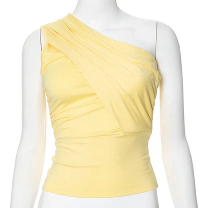 One-Shoulder Side Detail Top