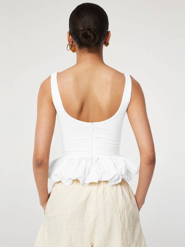 Summer Tops- Fitted Peplum Sleeveless Top for Women- - IndioGear.com