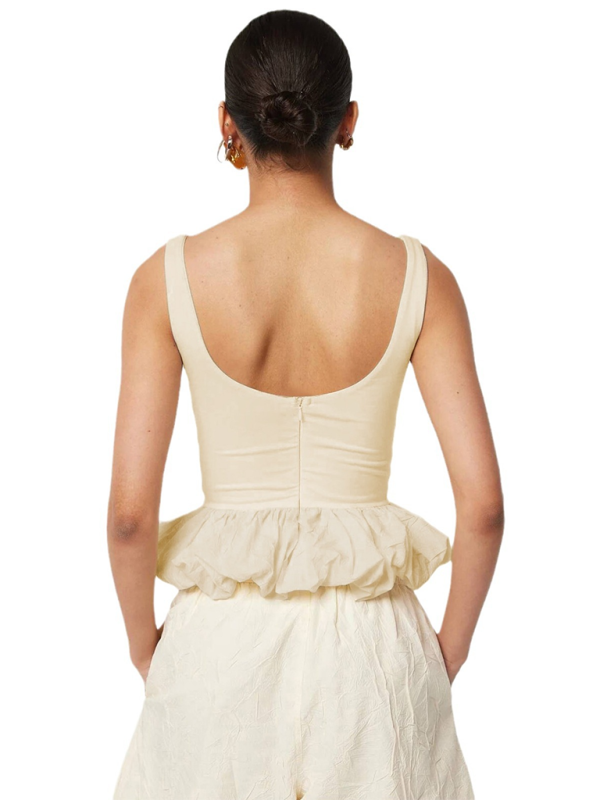 Summer Tops- Fitted Peplum Sleeveless Top for Women- - IndioGear.com