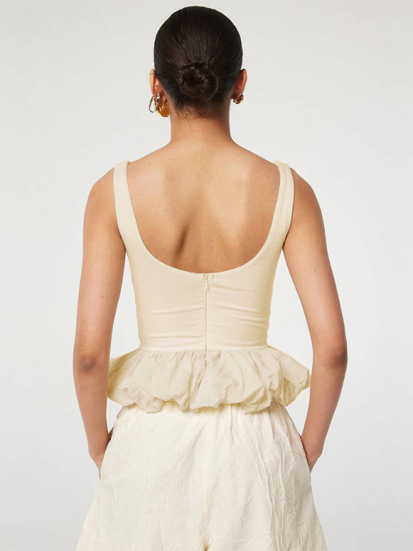 Summer Tops- Fitted Peplum Sleeveless Top for Women- - IndioGear.com