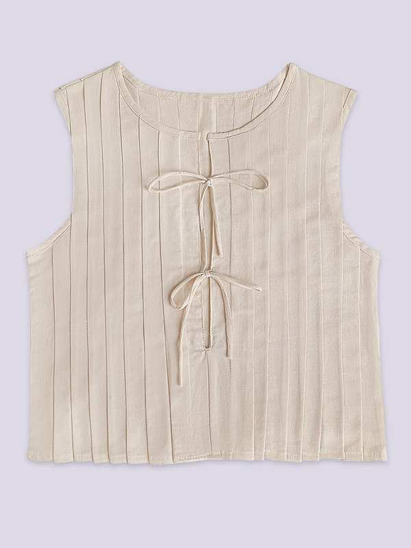 Summer Tops- Flared Tie-Up Vest for Summer Days- - IndioGear.com