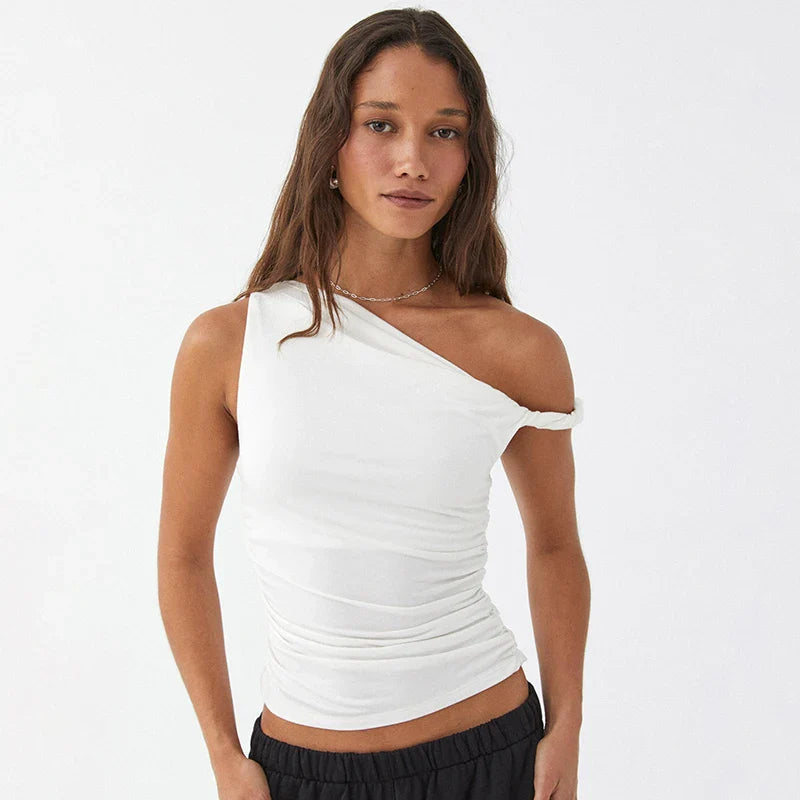 Slim Fit One-Shoulder Top for Sunny Days