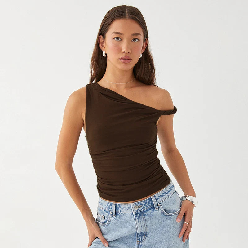 Slim Fit One-Shoulder Top für sonnige Tage