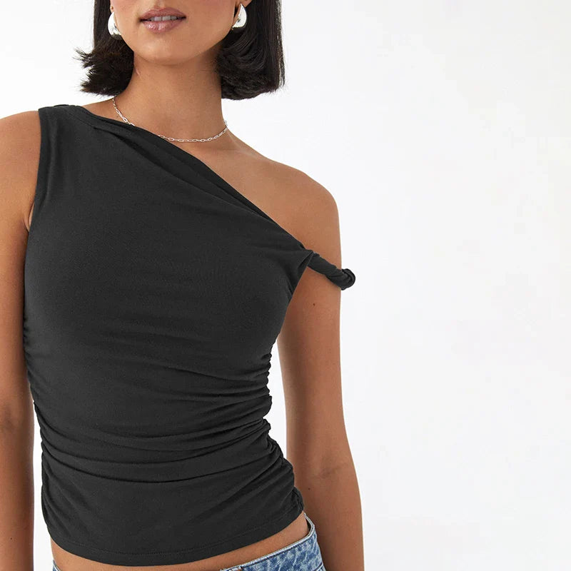 Slim Fit One-Shoulder Top for Sunny Days