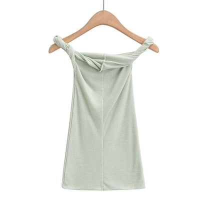 Summer Tops- Slim Fit Knit-Like Top Casual Off-Shoulder Style- - IndioGear.com