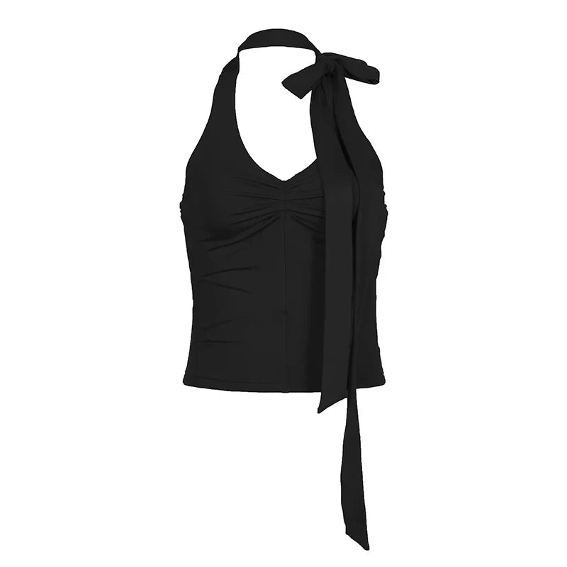 Summer Tops- Women Slim Fit Scarf Choker Top- - IndioGear.com