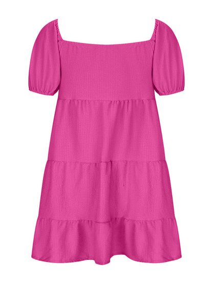 Sundress- Summer Women's Textured A-Line Knot Dress- - IndioGear Fashion and Gear