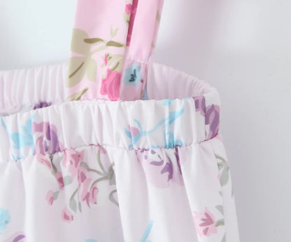 Robe d'été caraco à plusieurs niveaux avec imprimé floral et épaules nouées