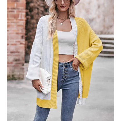 Sweater Cardigans- Essential Open Front Duster Cardigan – Must-Have Layering Piece- Yellow- IndioGear.com