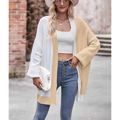 Sweater Cardigans- Essential Open Front Duster Cardigan – Must-Have Layering Piece- Khaki- IndioGear.com