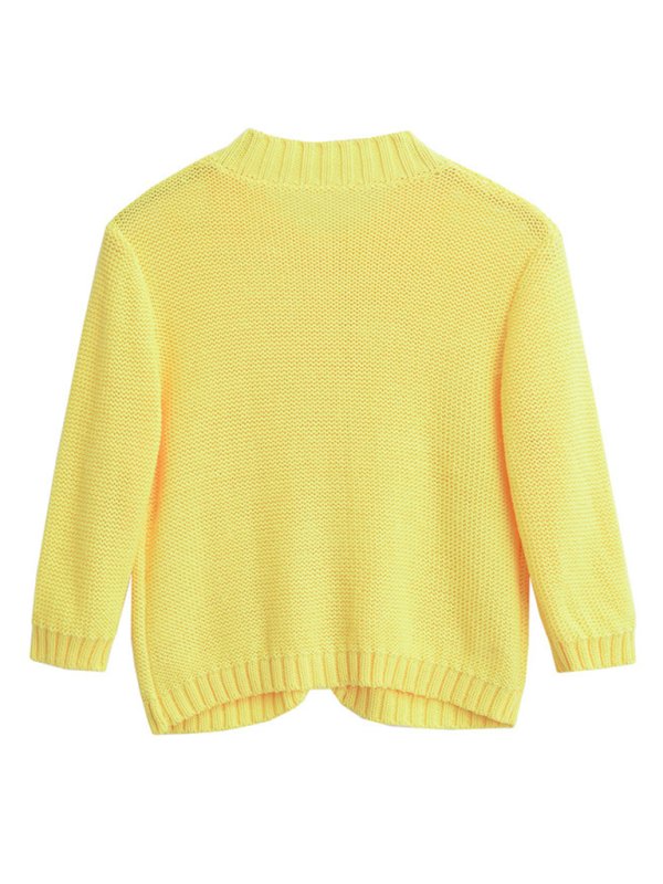 Sweater Cardigans- Fall Layering Piece Yellow Cardigan Sweater for Women- - IndioGear.com