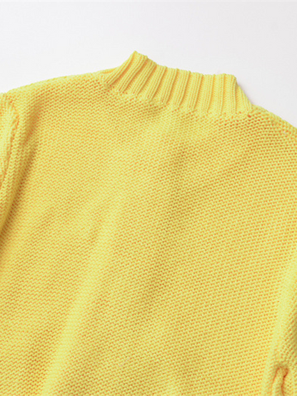 Sweater Cardigans- Fall Layering Piece Yellow Cardigan Sweater for Women- - IndioGear.com