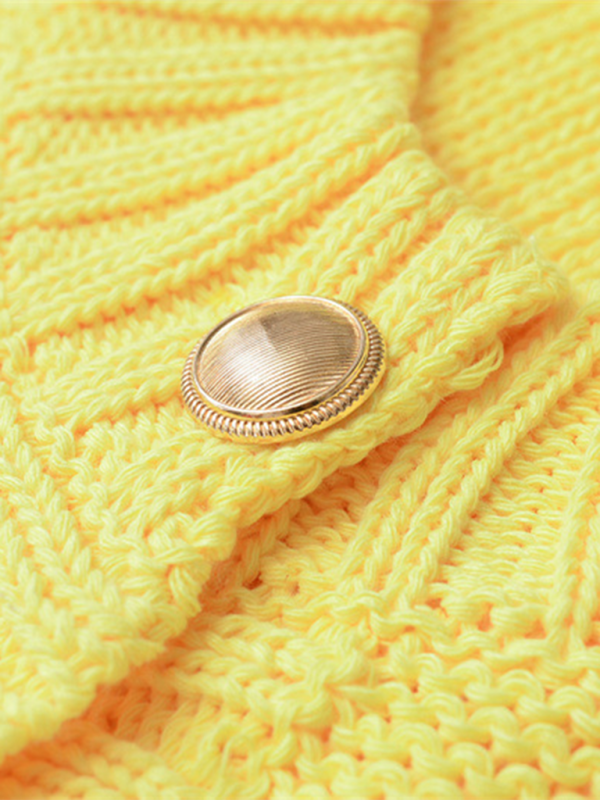 Sweater Cardigans- Fall Layering Piece Yellow Cardigan Sweater for Women- - IndioGear.com