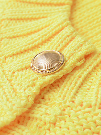 Sweater Cardigans- Fall Layering Piece Yellow Cardigan Sweater for Women- - IndioGear.com