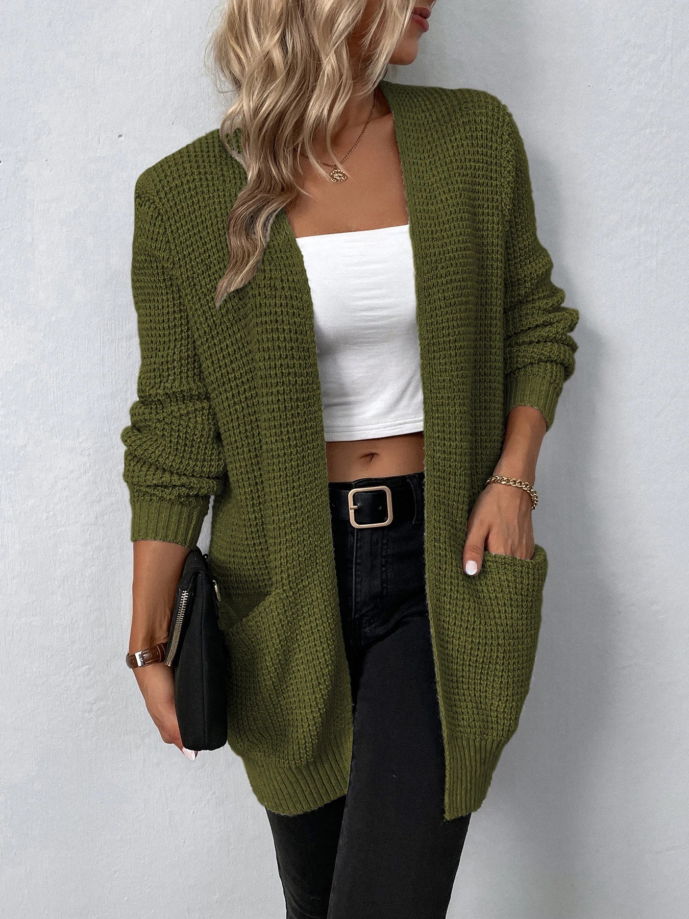 Sweater Cardigans- Layer Up Luxe Knit Cardigan for Casual and Office Wear- - IndioGear.com