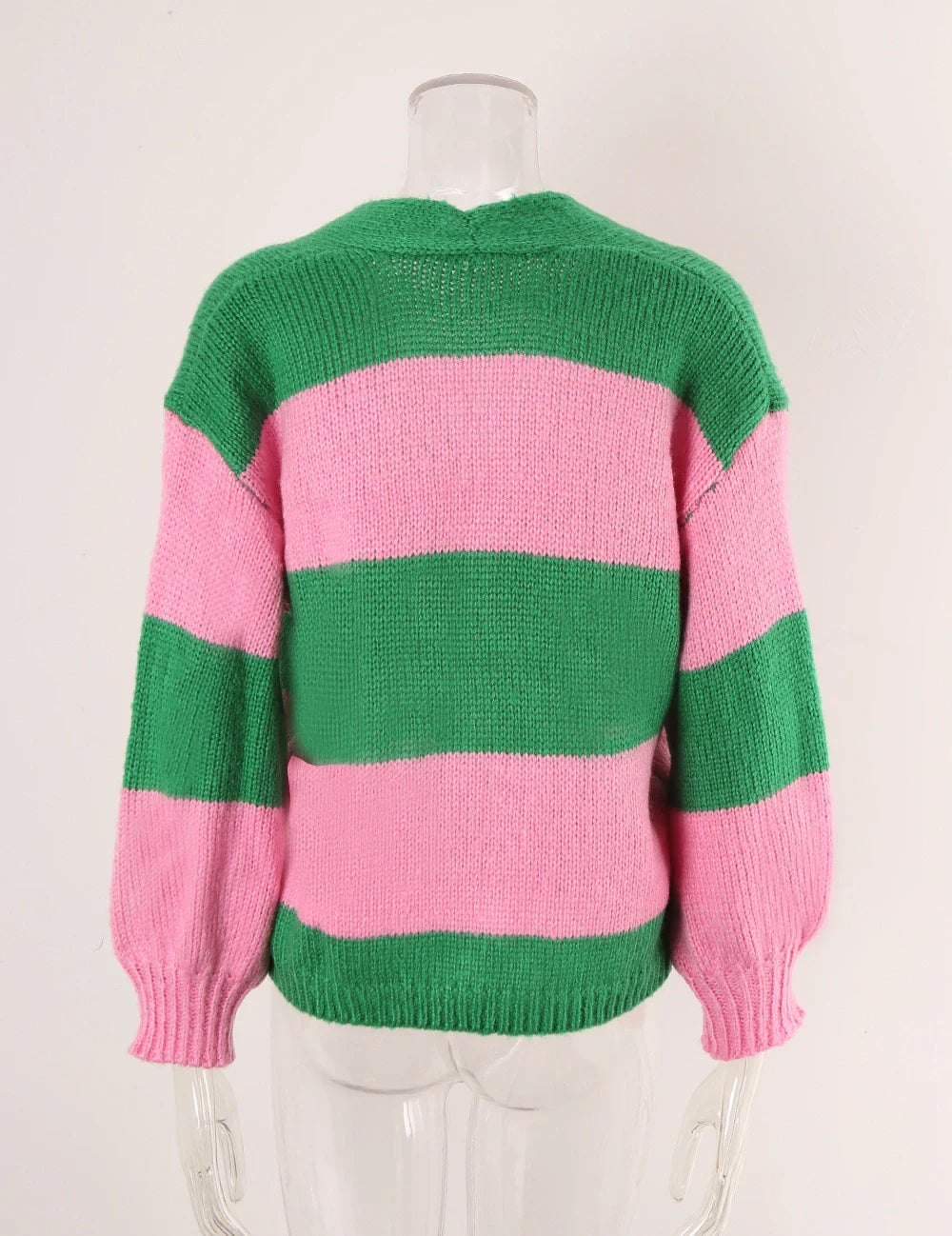 Sweater Cardigans- Pop of Personality Women Striped Cropped Cardigan Sweater- - IndioGear.com