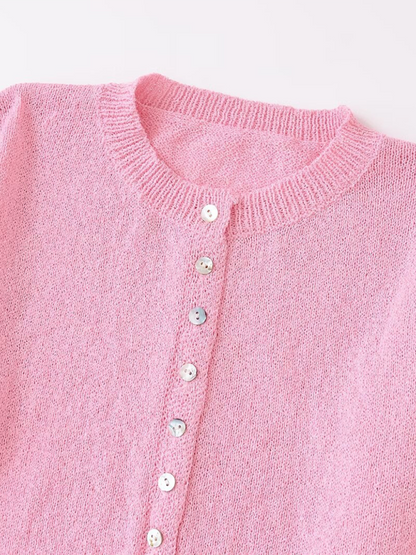 Sweater Cardigans- Pretty Cozy Sweater Cardigan with Gem-like Buttons- - IndioGear.com