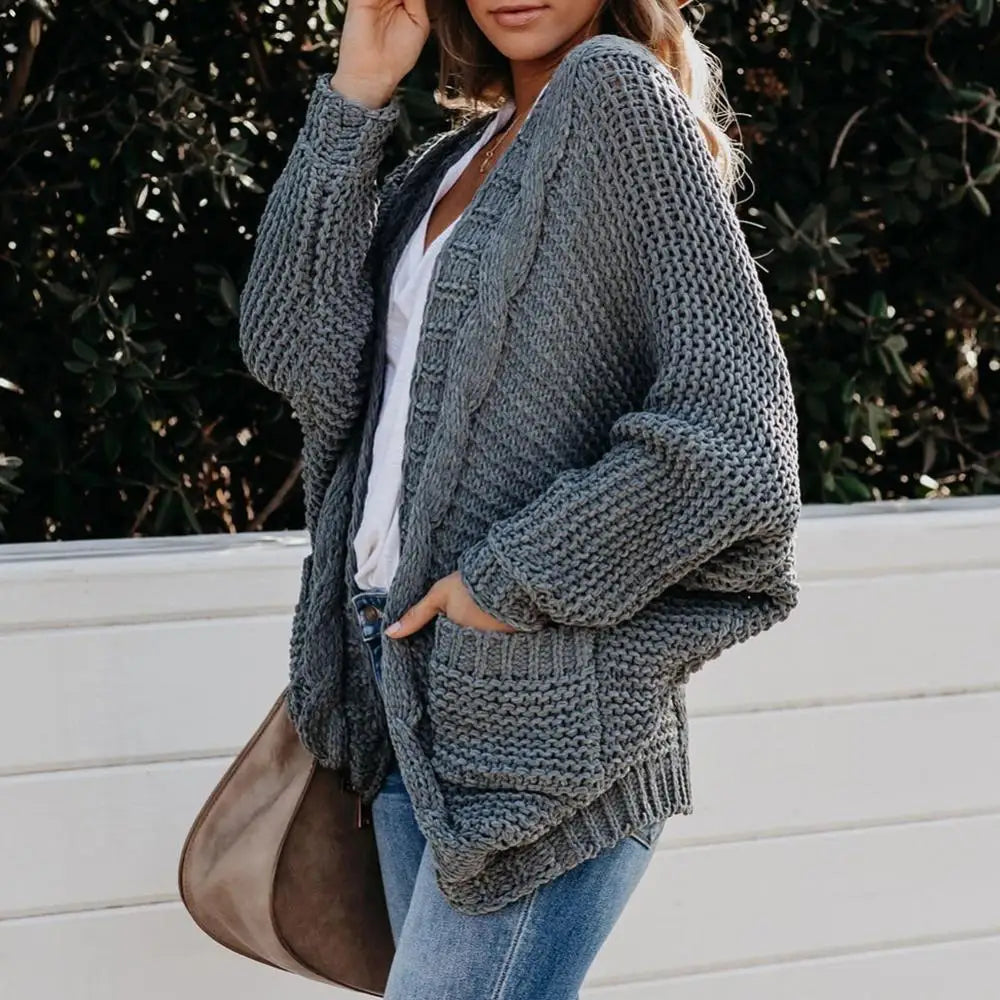 Sweater Cardigans- Slouchy Knit Open Front Cardigan for Women- - IndioGear.com