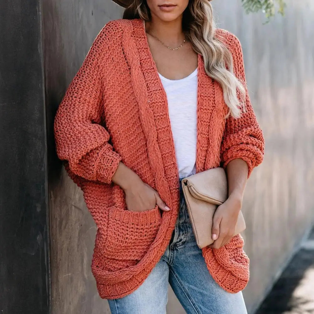 Sweater Cardigans- Slouchy Knit Open Front Cardigan for Women- - IndioGear.com