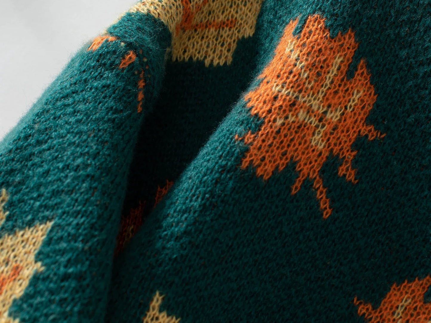 Sweaters- Autumn Maple Leaf Sweater Jumper- - IndioGear.com