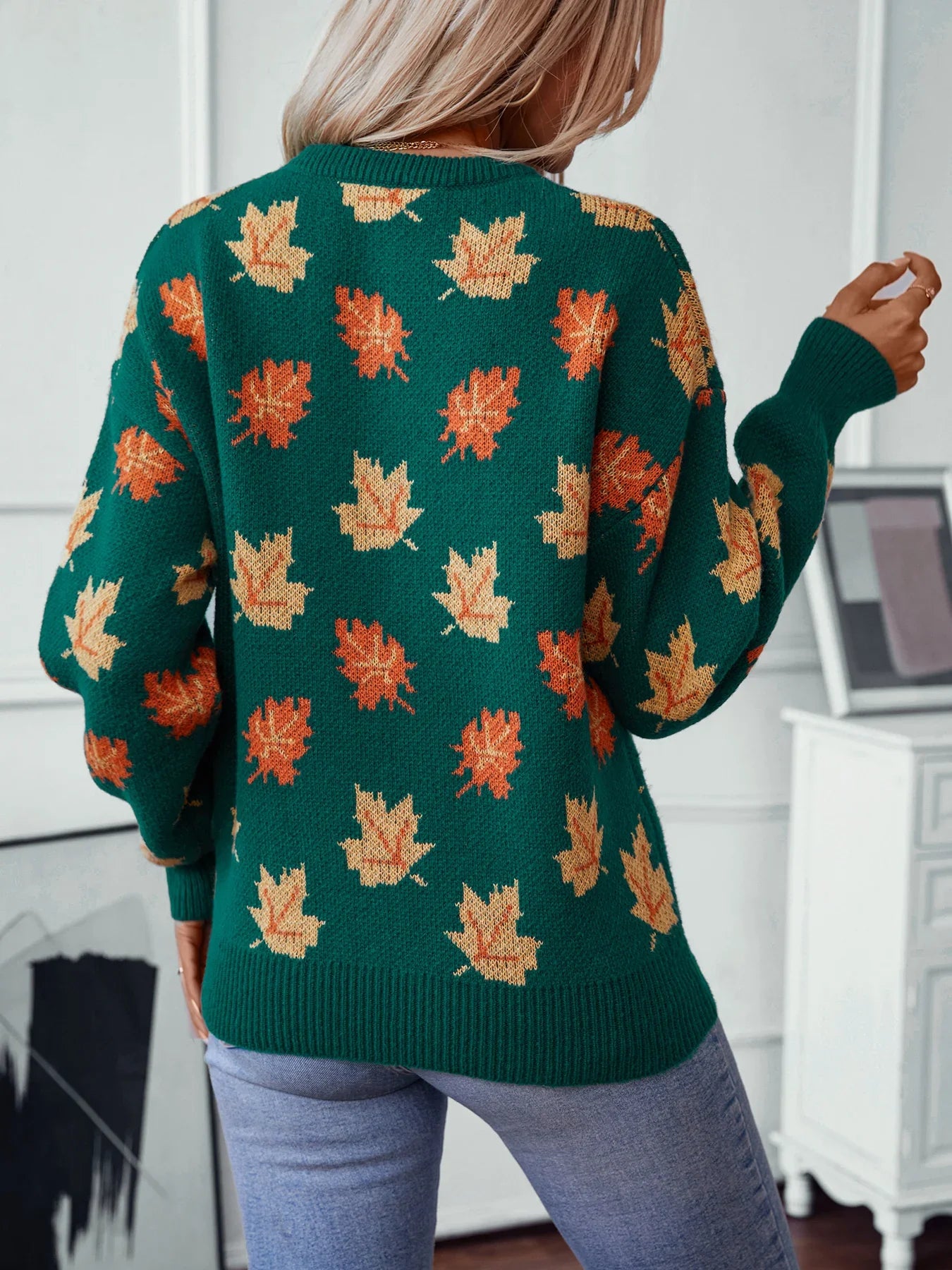 Sweaters- Autumn Maple Leaf Sweater Jumper- - IndioGear.com